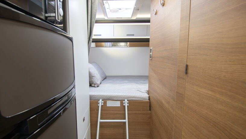 Mileo 243 Fixed Rear Double Bed with Ladder